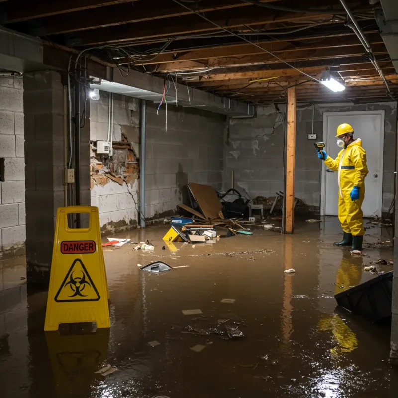 Flooded Basement Electrical Hazard in Hancock County, WV Property