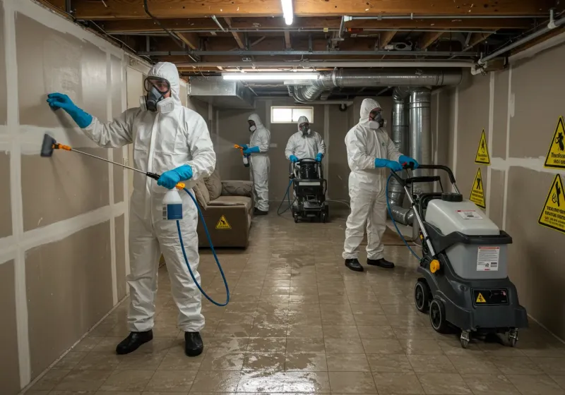 Basement Moisture Removal and Structural Drying process in Hancock County, WV